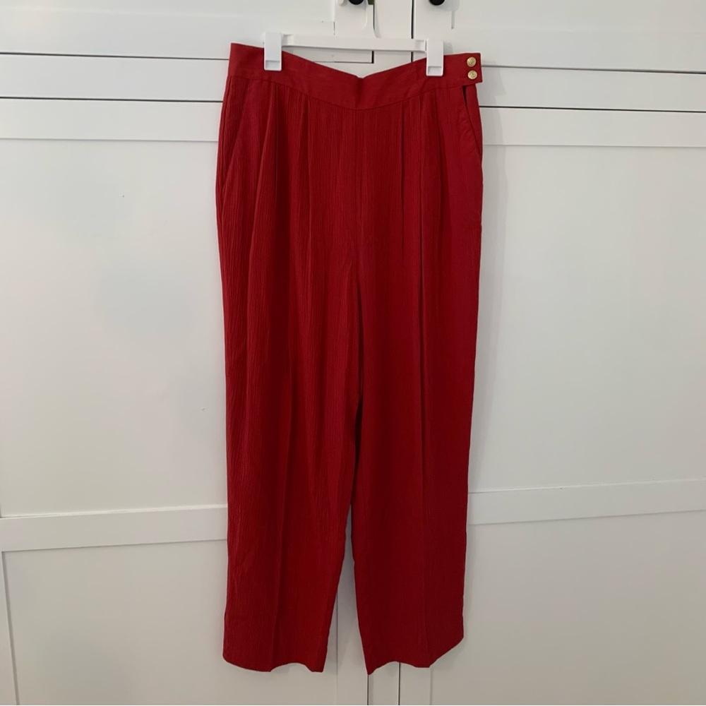 SK & Company Rayon Red High Waist Pants Size 16